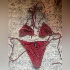 TRIANGL red glittery bikini